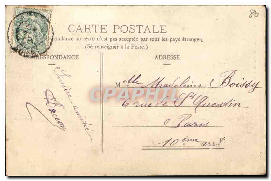 CPA Amiens Motit du Portail de L Eglise St Germain  — Rückseite