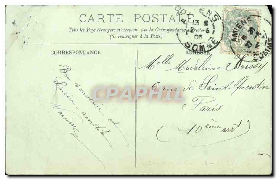 CPA Amiens Les Rives de La Somme — Rückseite