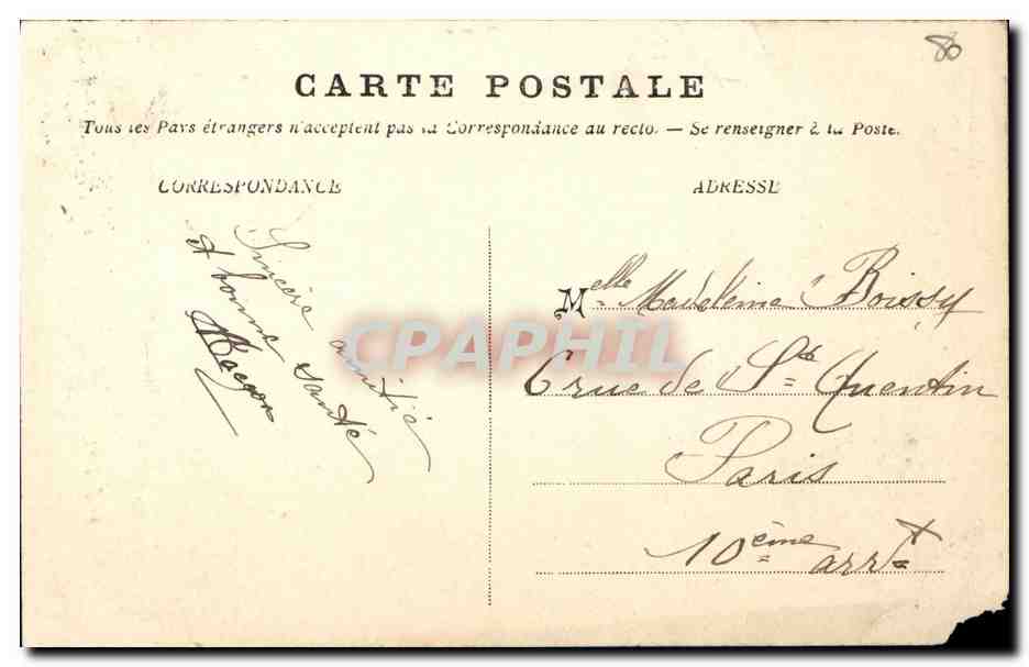 CPA Amiens Le Beffroi  — Back