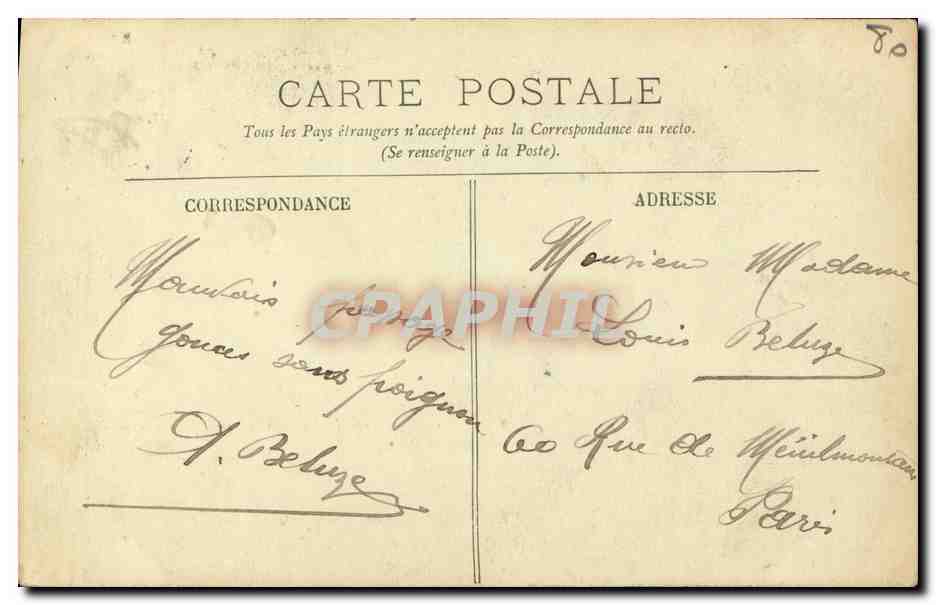 Amiens — Die Uhr und die Rue des Vergeaux — LL. — Rückseite