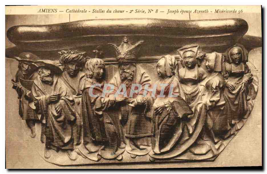 CPA Amiens Cathedrale Stalles Joseph epouse Azeneth
