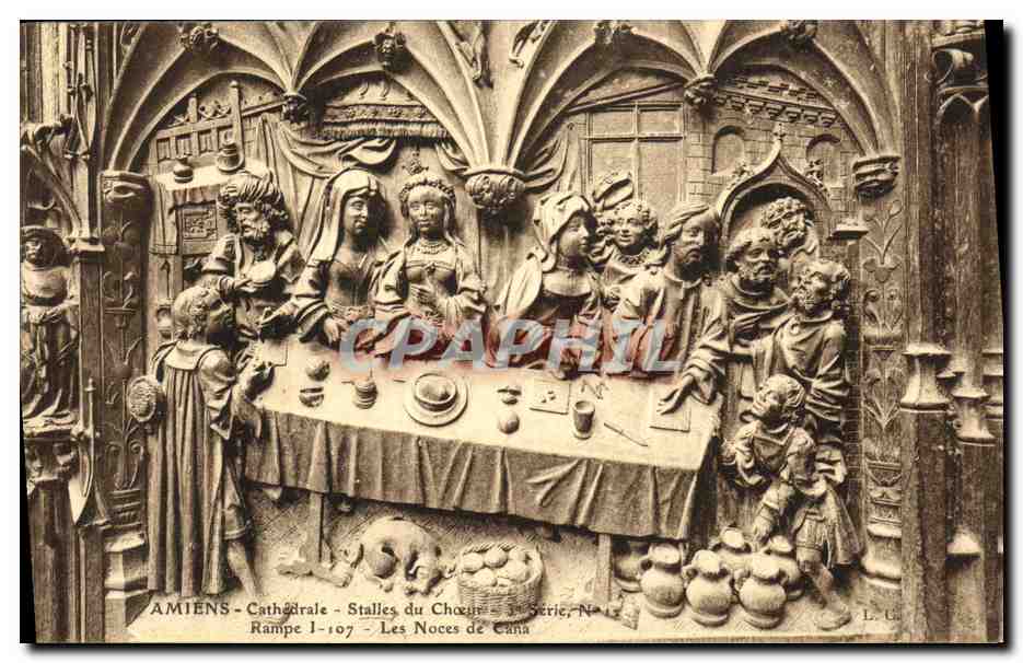 Amiens - Cathédrale - Stalles du Choix - Les Noces de Cana - Série N°107