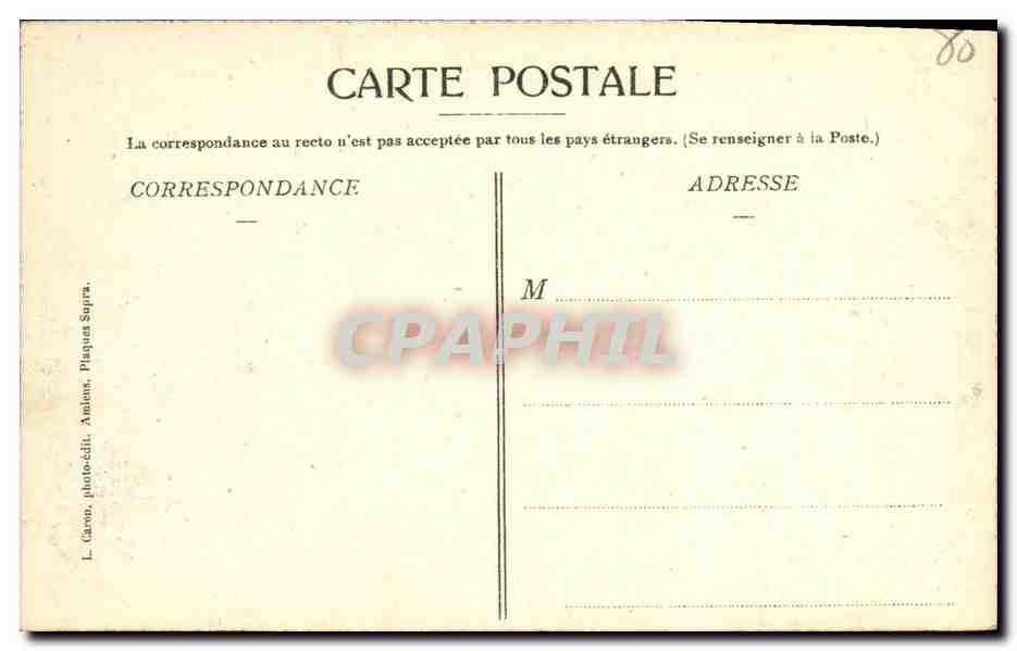 CPA Amiens Cathedrale Portail Central Cote Gauche — Rückseite