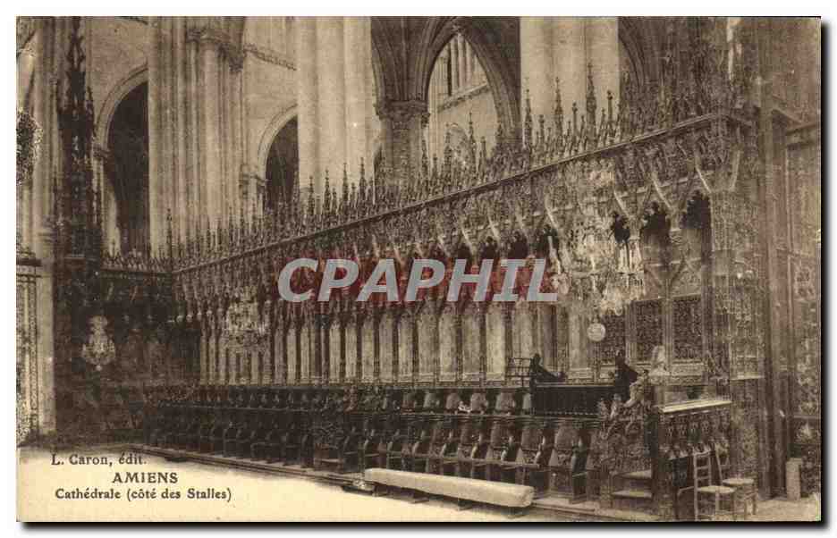CPA Amiens Cathedrale Cote des stalles