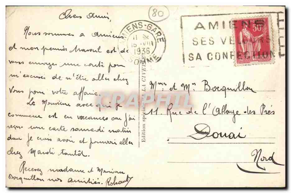 Cathédrale d'Amiens — L'Ange Pleureur, chef-d'œuvre de Blasser — N°5 — Back