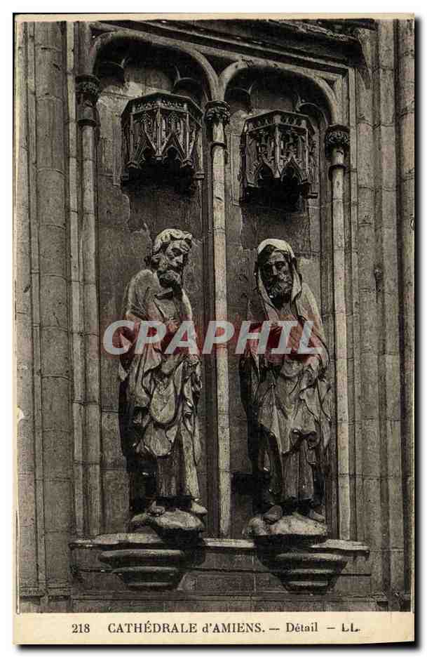 CPA Amiens Cathedrale Detail