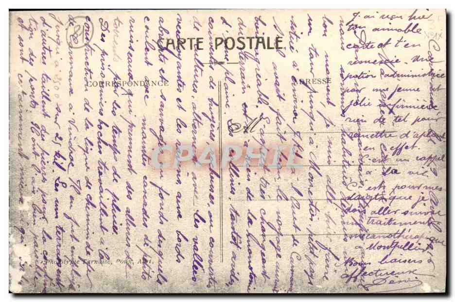 CPA Monesties Avenne de Carmaux — Back