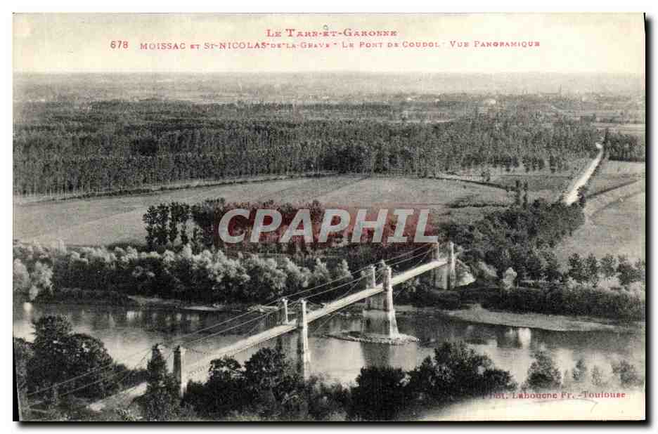 Le Tarn-et-Garonne — Moissac et St-Nicolas-de-la-Grave — Le Pont de Coudol — Vue Panoramique — Phot. Laboucene Fr., Toulouse