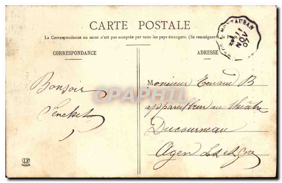 CPA Le Tarn et Garonne Bruniquel Le Chateau — Rückseite