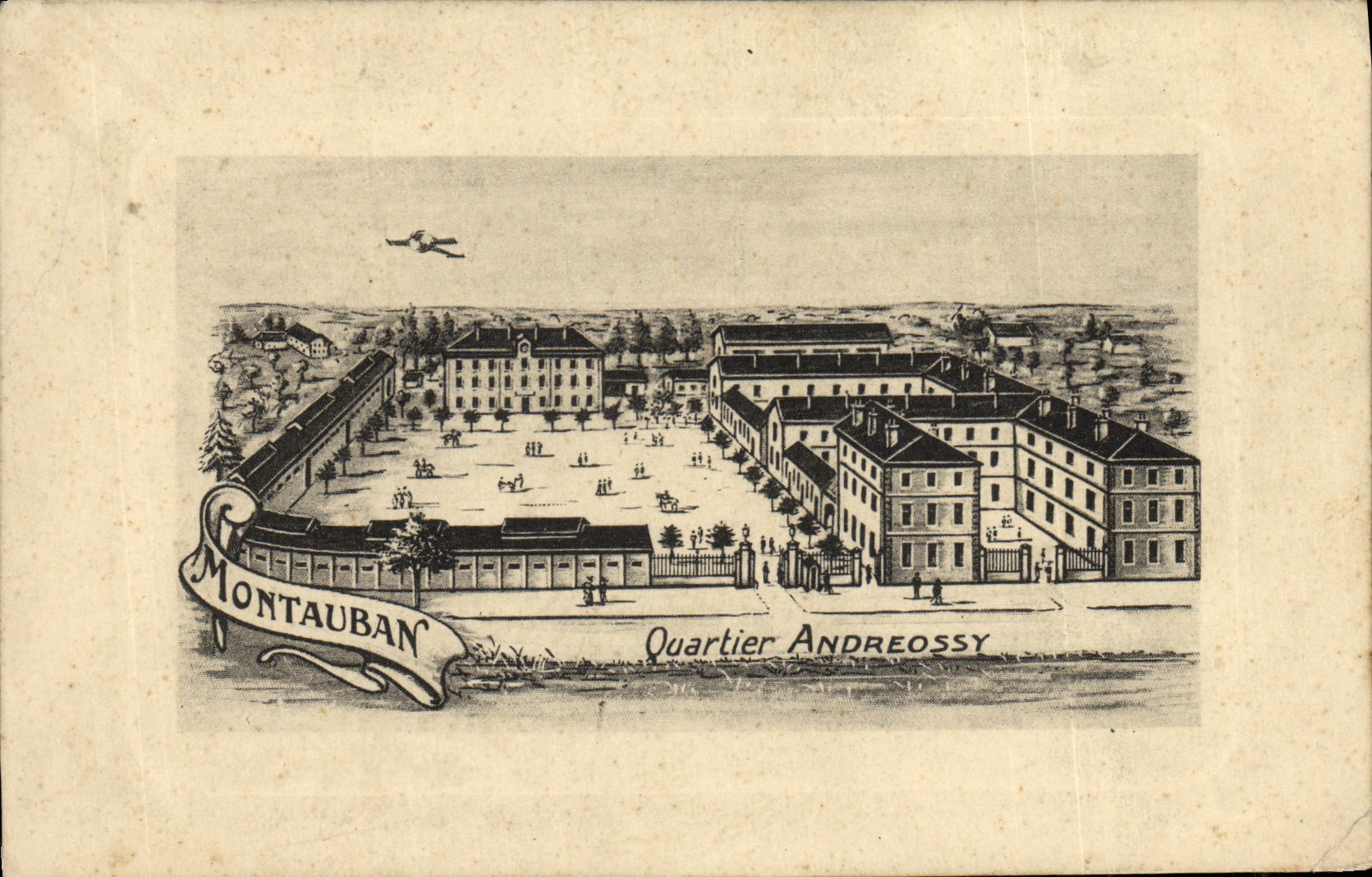 Antike Ansichtskarte Montauban Viertel Andreossy