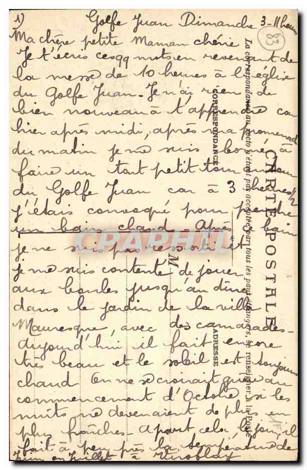 CPA Les Iles De Lerins Ile St Honorat — Rückseite