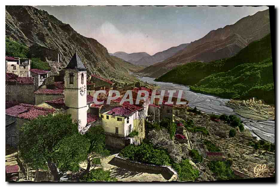 CPSM Haute Vallee Du Var Touet Sur Var Le Vieux Village et la vallee du Var