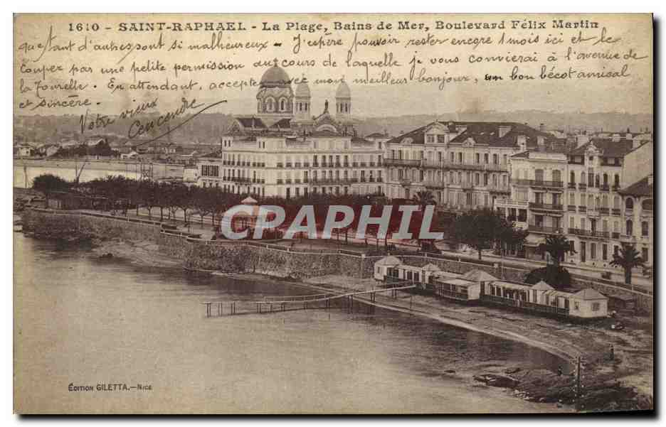 CPA Saint Raphael La plage Boulevard Felix Martin 