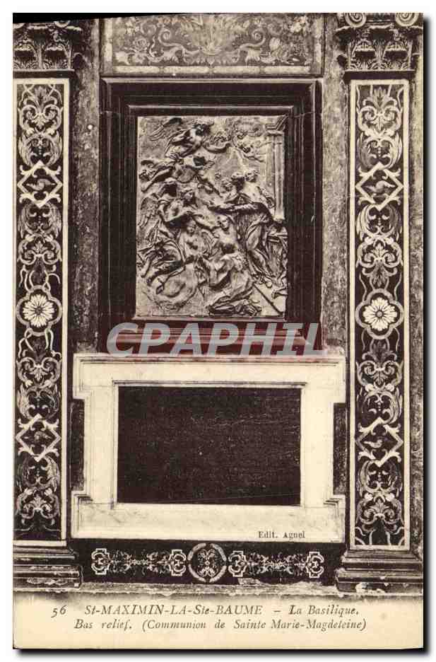 CPA Saint Maxime sur Mer La Ste Baume La Basilique Bas relief Communion de Sainte Marie Magdeleine 
