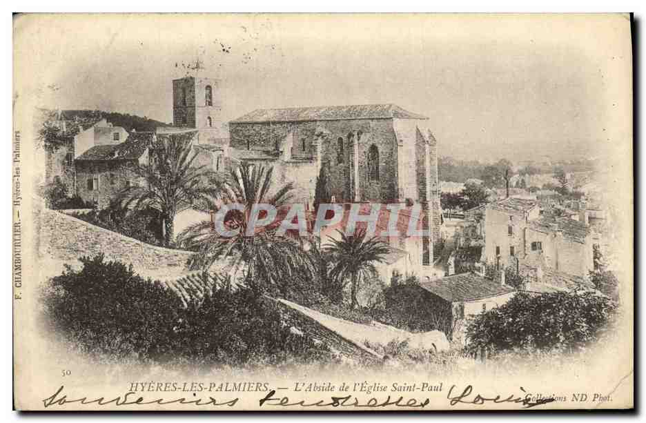 CPA Hyeres Les Palmiers L Abside de L Eglise Saint Paul
