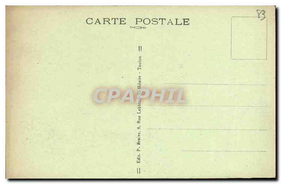 Sanary — Le Quai Victor-Hugo — Éditeur P. Bravé, Toulon, n° 178 — Verso