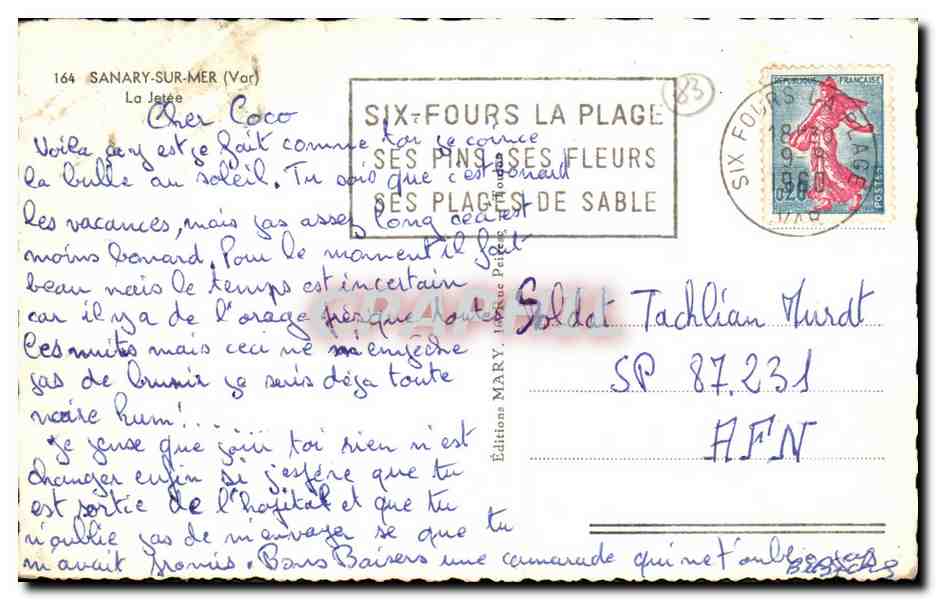 CPSM Sanary Sur Mer La Jetee — Verso