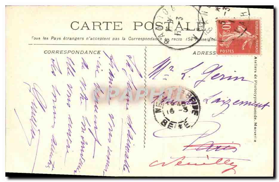 Bandol. Le Quai de la Consigne — éditeur inconnu, n° 2394 — Achterkant