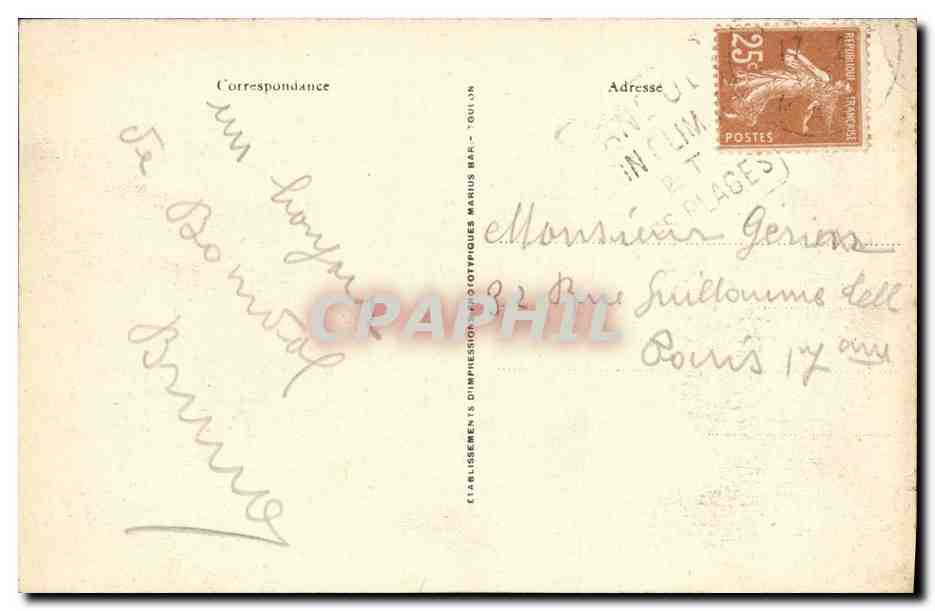 CPA Bandol Grand Hotel et Hotel des Bains — Rückseite