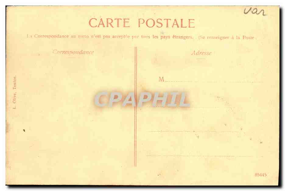 CPA Toulon Place Victor Hugo Theatre municipal — Verso