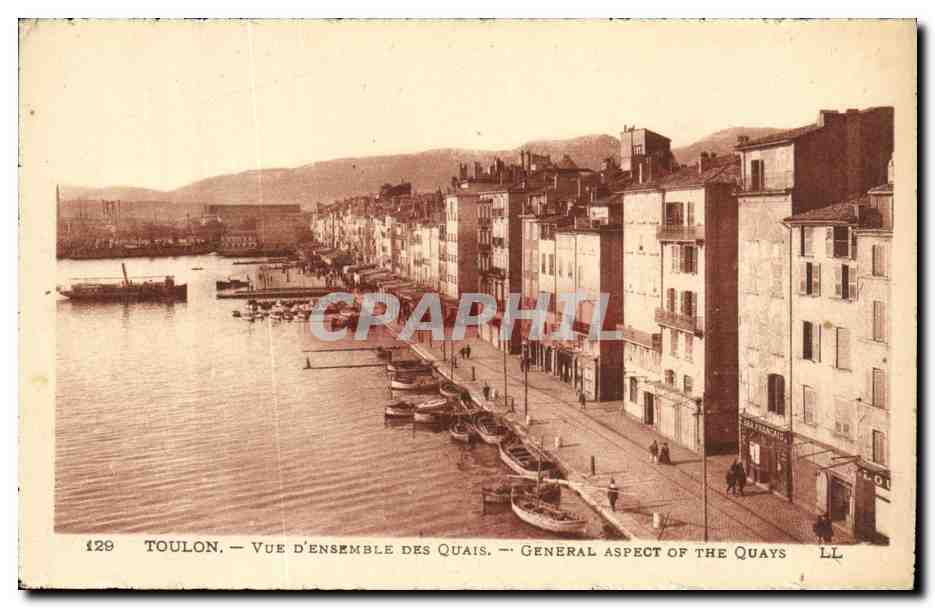CPA Toulon Vue D Ensemble Des Quais 