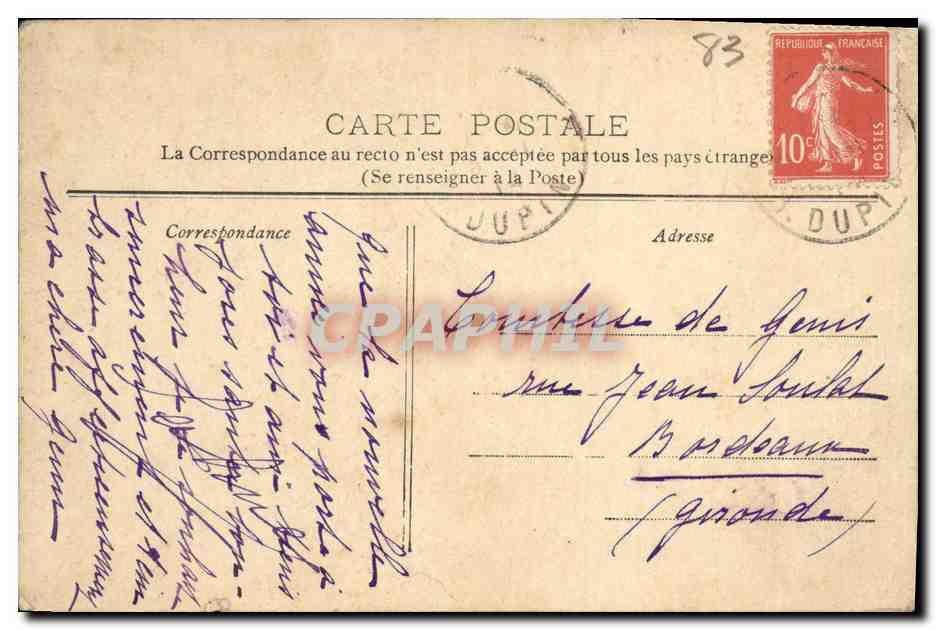 CPA Toulon Le Mourillon Boulevard du Littoral — Verso