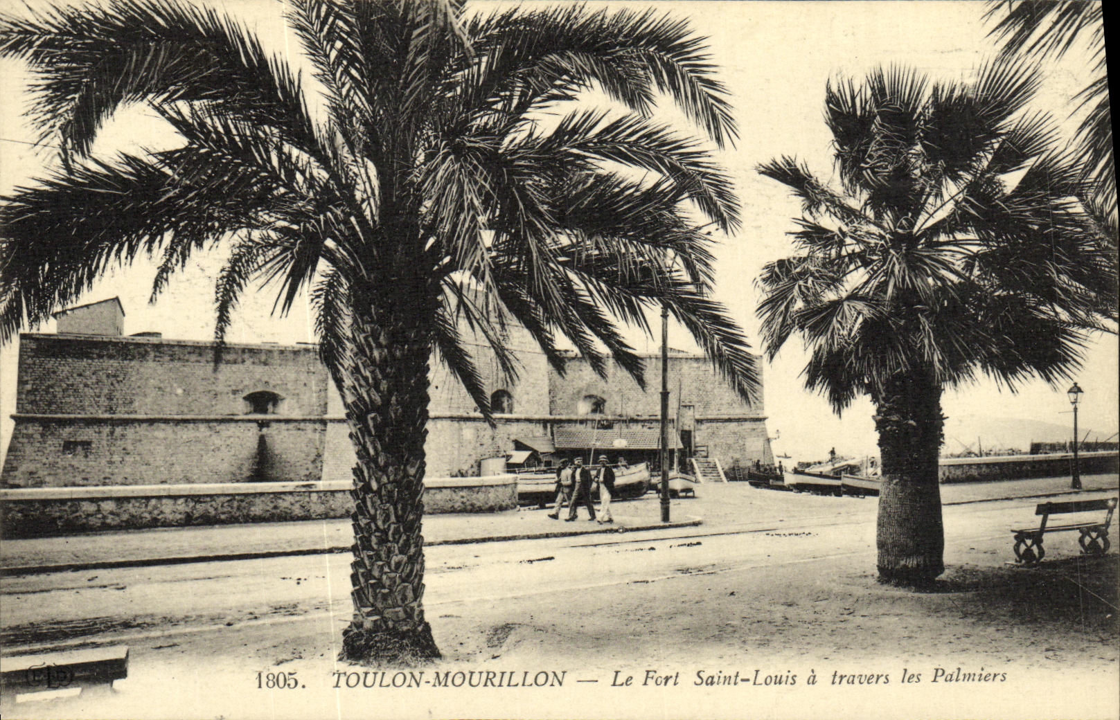 Toulon-Mourillon — Festung Saint-Louis durch die Palmen — 1805