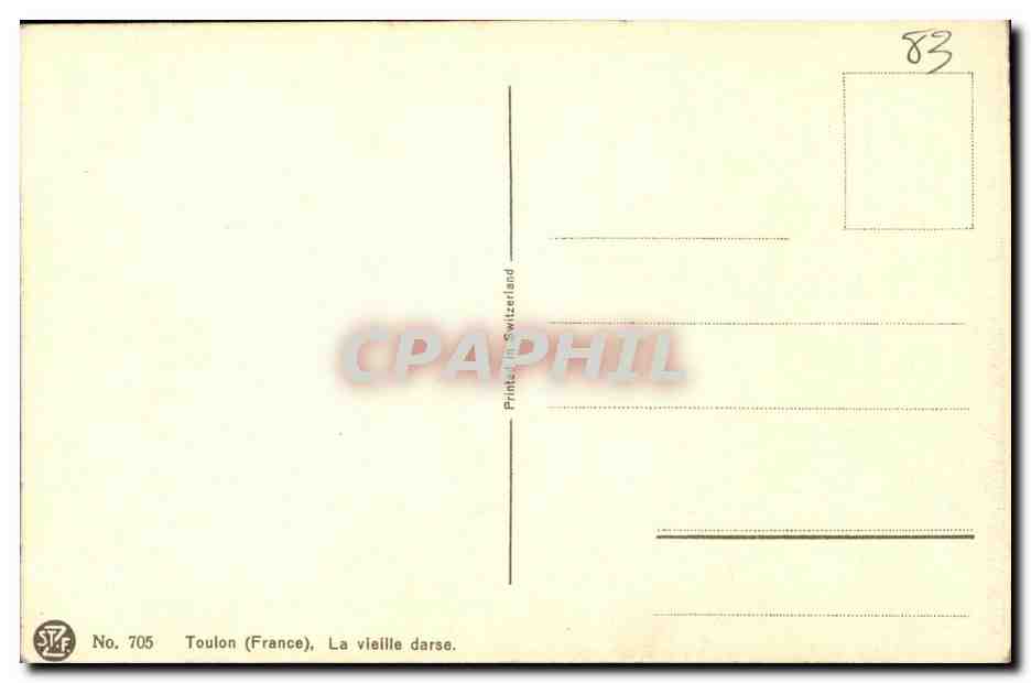 Toulon (France), La vieille darse — L. Gernnon, n° 705 — Rückseite