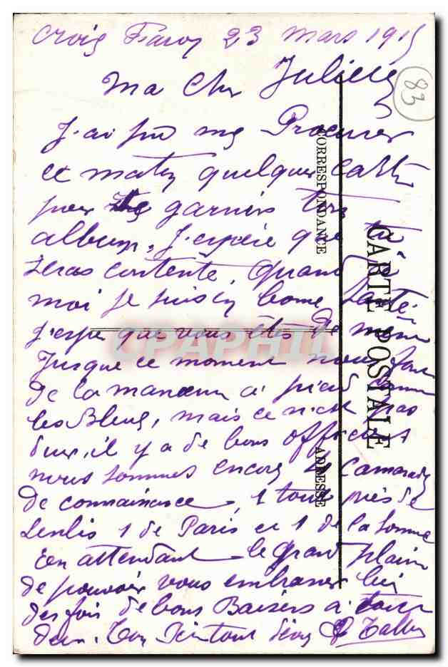 CPA Toulon La Rade Bateaux — Verso
