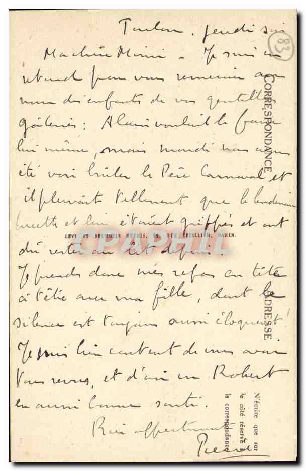 CPA Toulon La Rade Bateaux — Verso