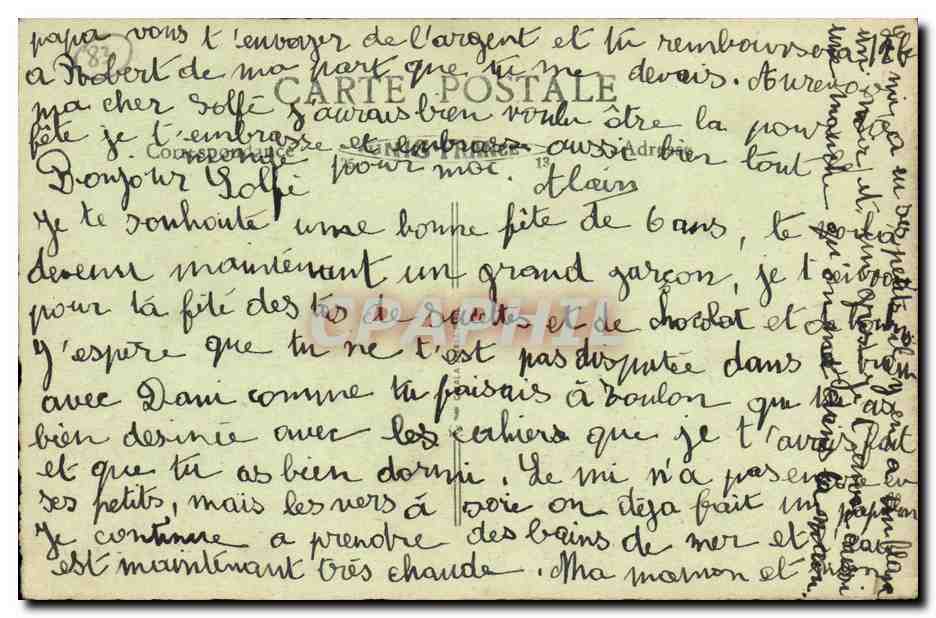 CPA Toulon Jardins Du Mourillon — Verso