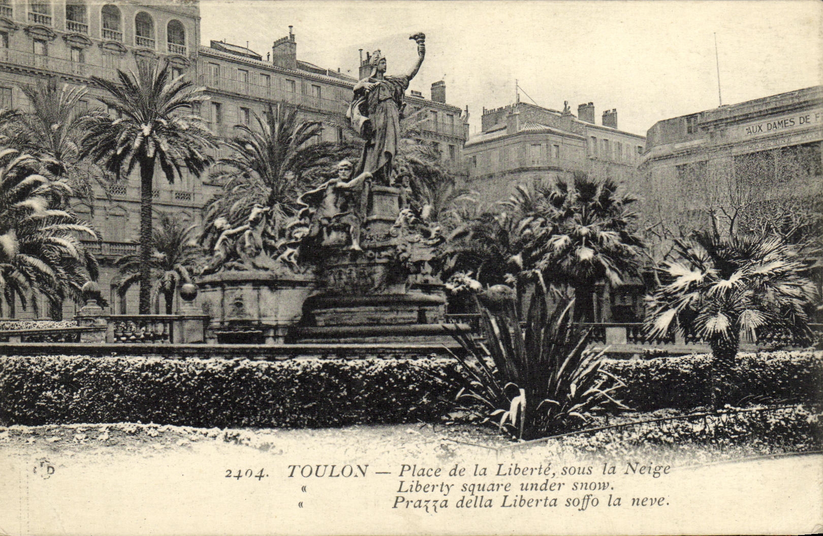 CPA Toulon Place de la Liberte Sous la Neige