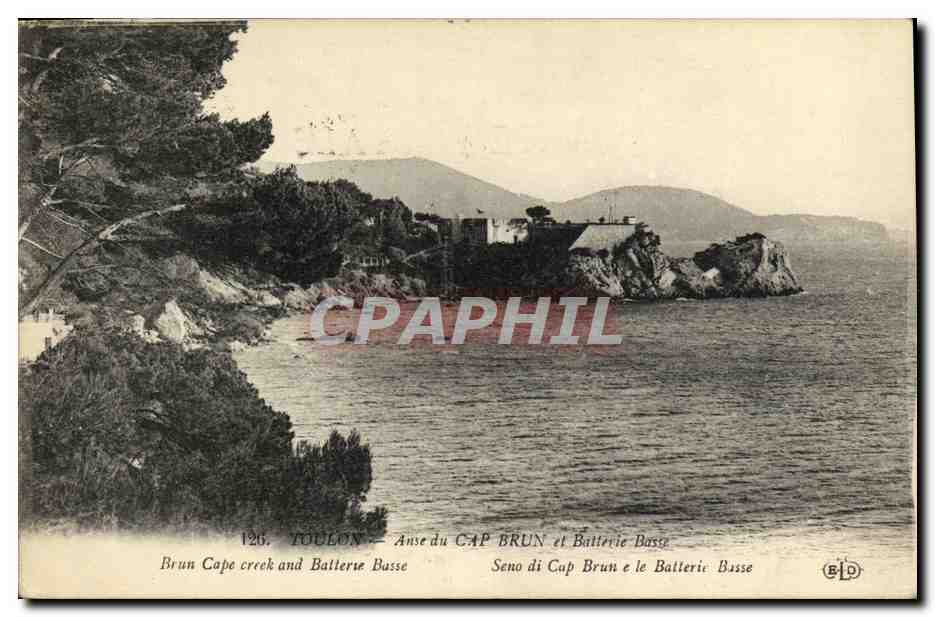 Toulon — Anse du Cap Brun et Batterie Basse — Éditeur EID, n° 126