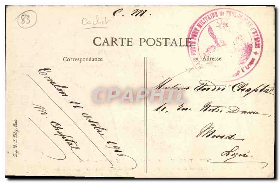 Toulon — Anse du Cap Brun et Batterie Basse — Éditeur EID, n° 126 — Verso