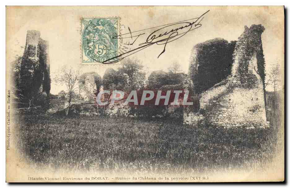Ruinen des Schlosses de la Peyrière (16. Jh.) — Haute-Vienne — Phototypie Gailint — Ba-Nac