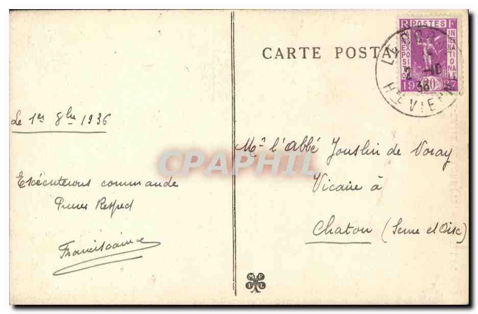 CPA Chapelle Notre Dame De Lorette Pres Bellac — Rückseite
