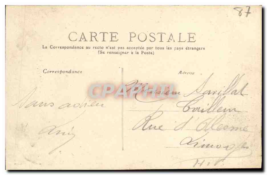CPA Saint Junien Ancienne Abbaye de Saint Amand — Back