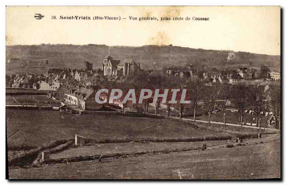 CPA St Yrieix Vue Generale prise route de Coussac