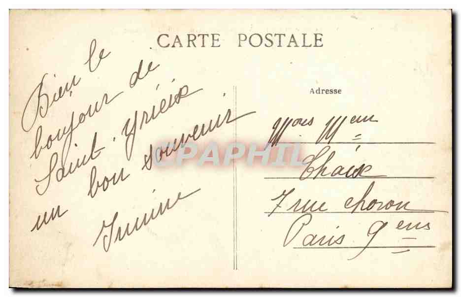 CPA St Yrieix Vue Generale prise route de Coussac — Back
