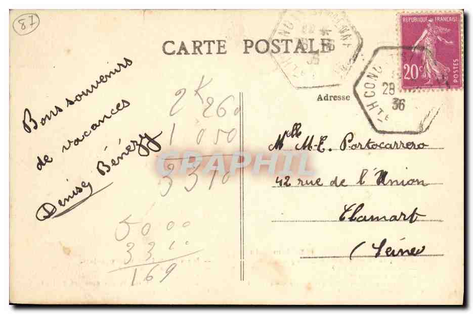 CPA En Limousin Vene de lo Palche per prenei do gouious Folklore Costume  — Verso