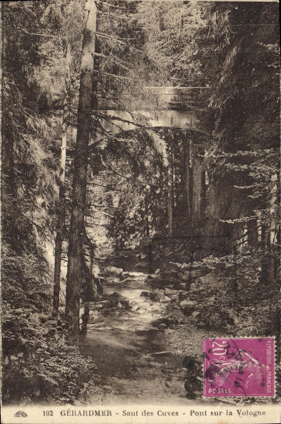 Gérardmer - Saut des Cuves - Pont sur la Vologne — Éditeur : Alinéa des Arts Photomécaniques, n° 102