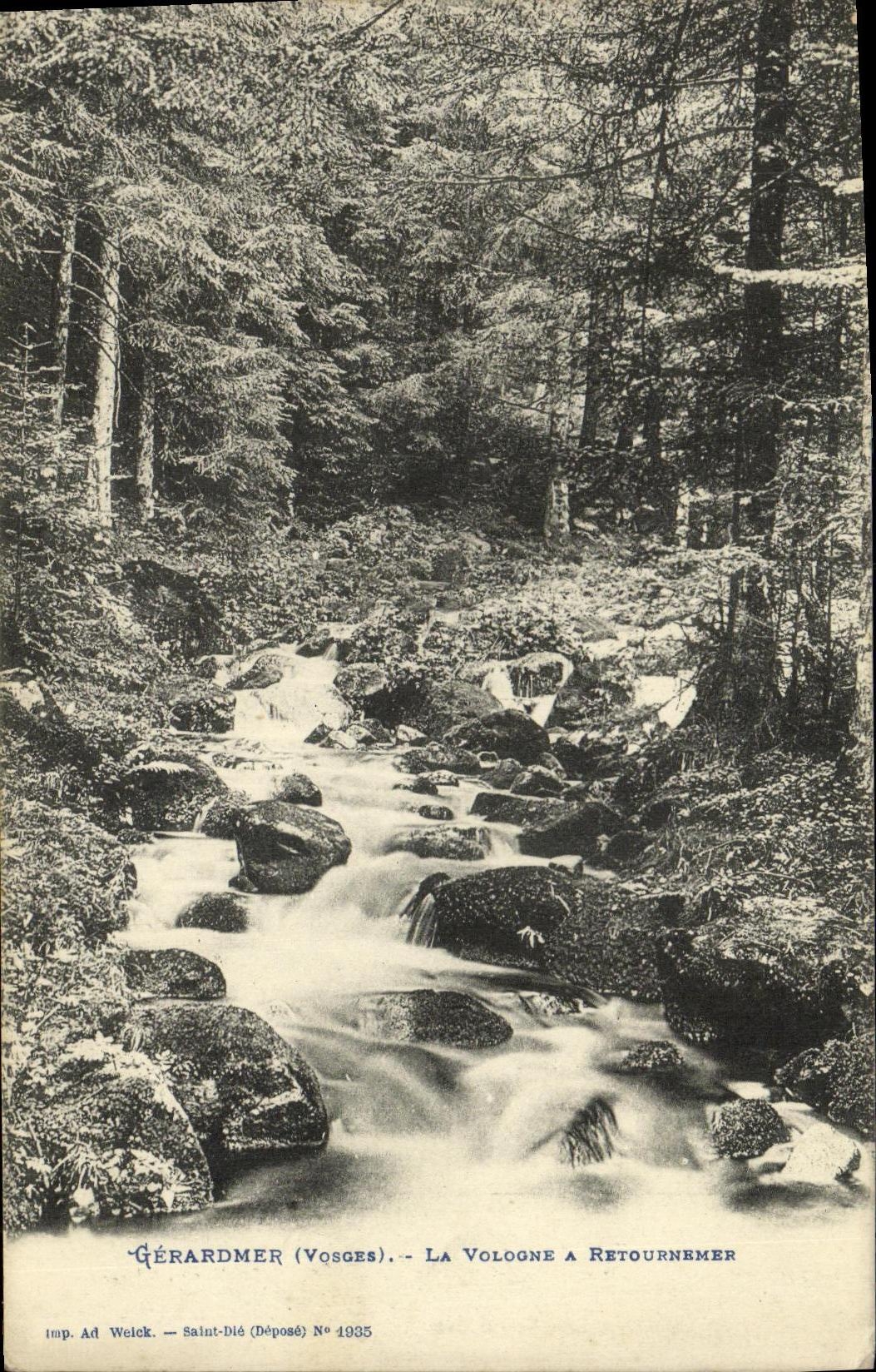 Gérardmer (Vosges) — La Voloone à Retournemer — imp. Ad Weick, Saint-Dié, N° 1935