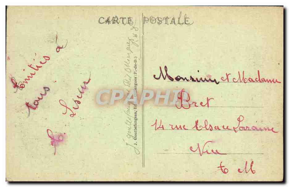 CPA Le Mont Dore Paysage Route De Besse Vaches — Verso