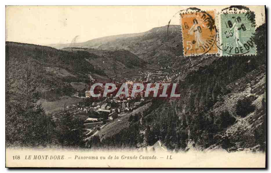 CPA Le Mont Dore Panorama Vu De La Grande Cascade 