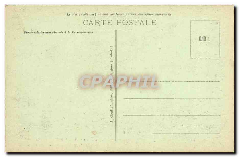 CPA Le Mont Dore Vue Generale Prise Du Roc de Cuzeau  — Verso