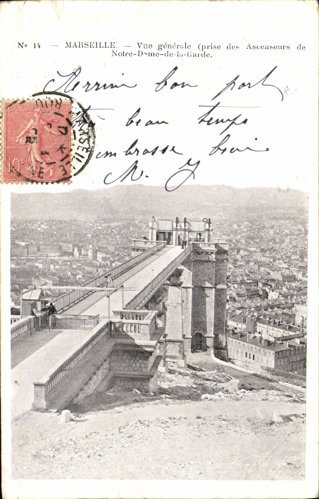 CPA Marseille Vue Generale prise des ascenseurs de Notre Dame de la GArde