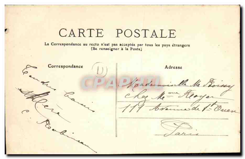 CPA Une Pensee De Lagny  — Rückseite
