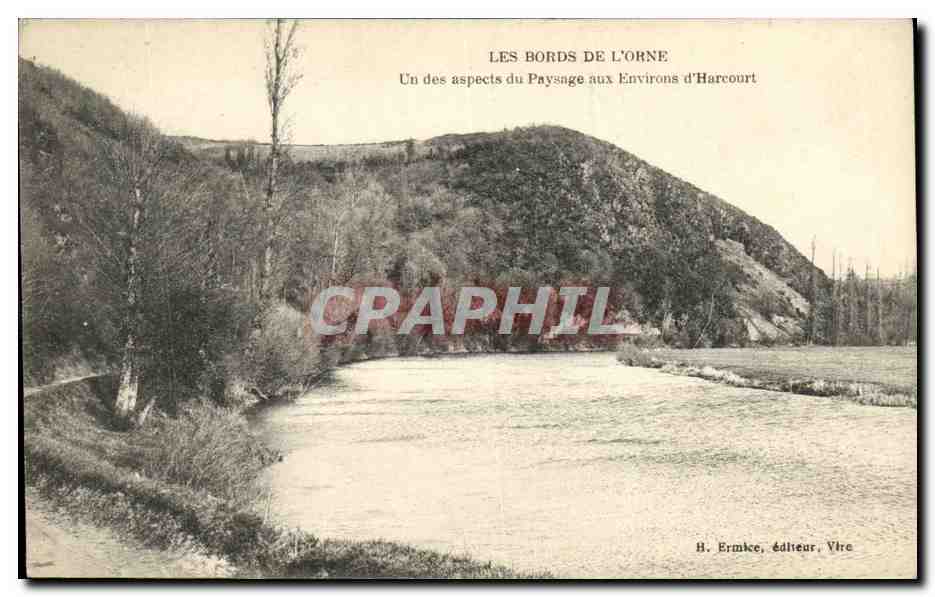 CPA Les Bords De L Orne Un Des Aspects Du Paysage Aux Environs d Harcourt 