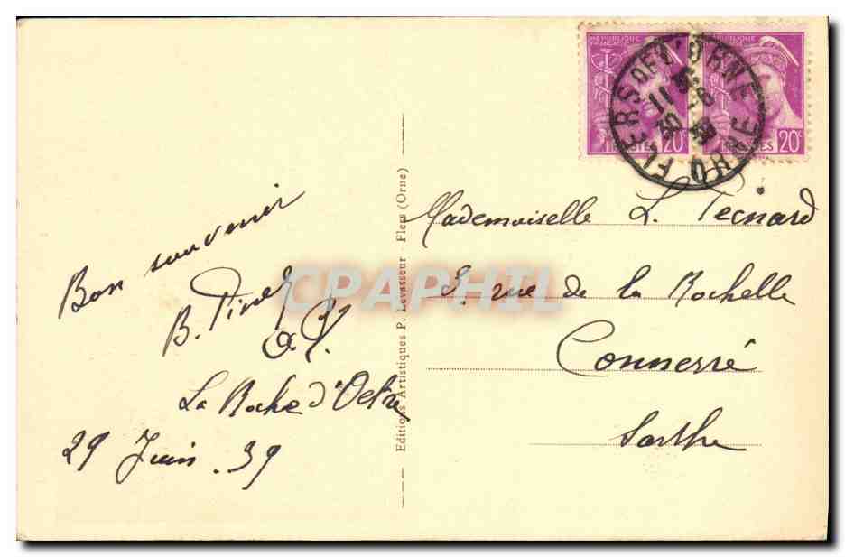 La Roche d'Oêtre — Suisse Normande — P. Lecaneus, n° 501 — Verso