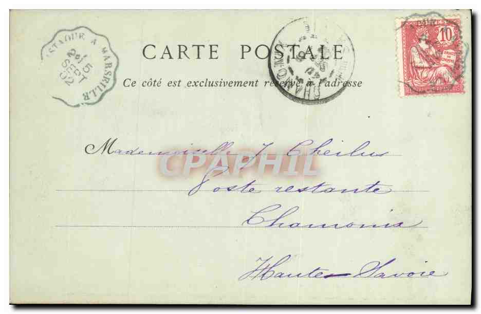 CPA Marseille La Rue Colbert Et L Hotel Des Postes  — Verso